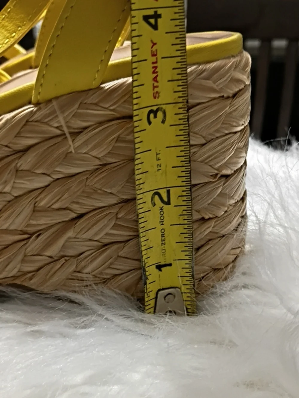 New Sun + Stone Citron Yellow Strappy Rafia Espadrille Platform Sandals 5.5M